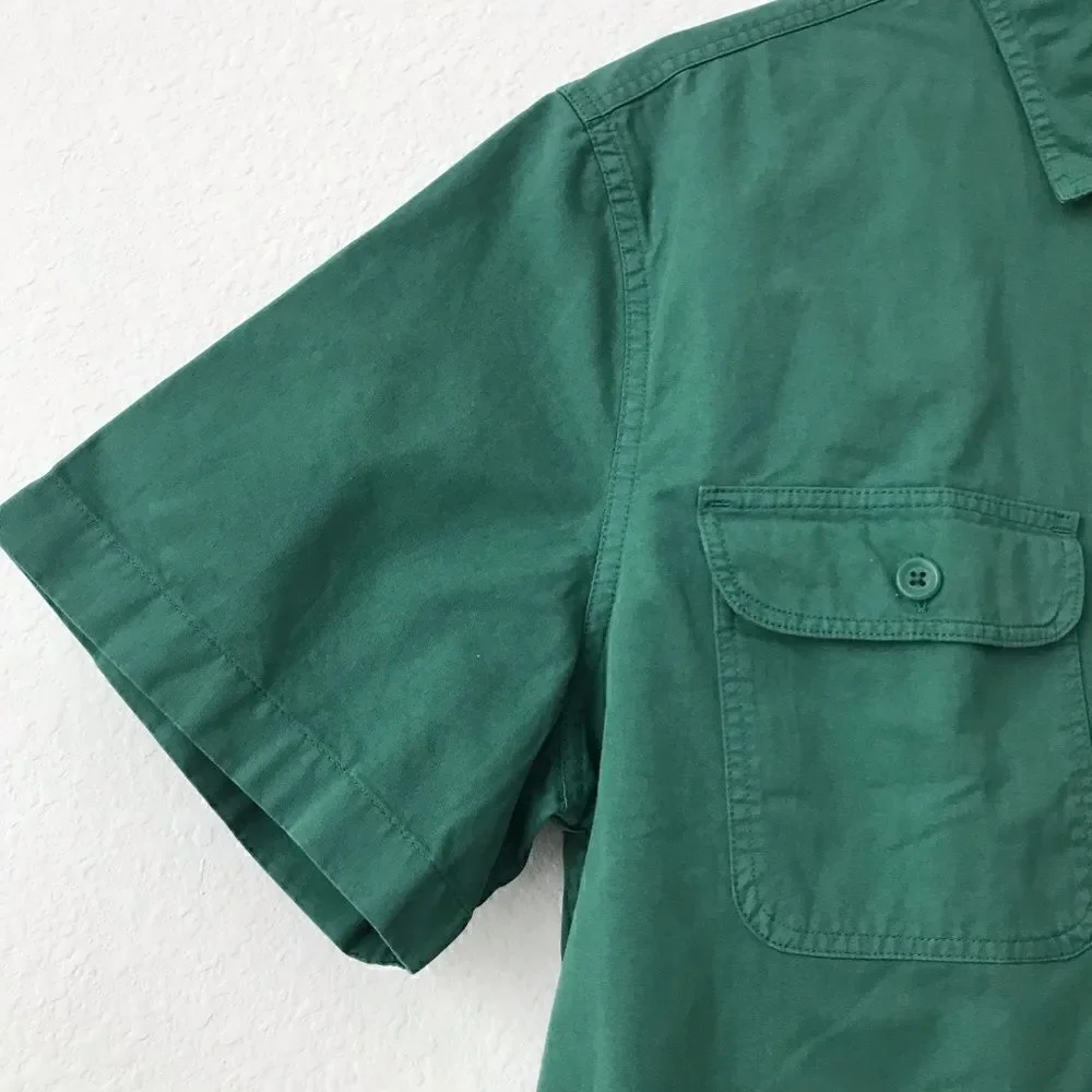 New! J Crew Men’s Short Sleeve Garment Dyed Vintage Twill Workshirt Casual Shirt